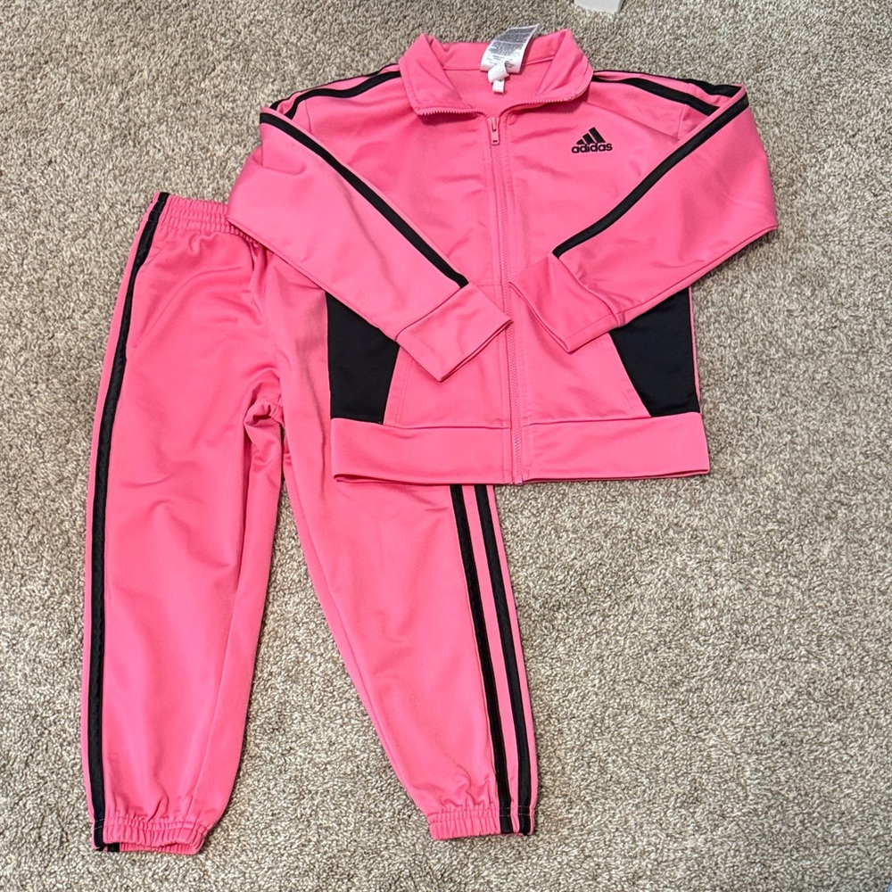 Adidas Pink and Black Athletic Track Set